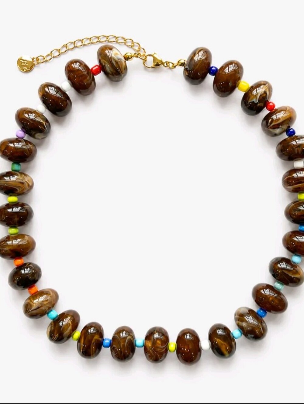 Mayamar Tiger Eye Bead Necklace With Multicolor Accent Beads & Gift Bag - Picture 5 of 6